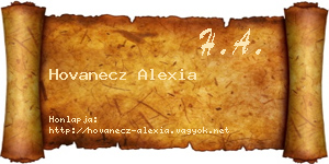 Hovanecz Alexia névjegykártya